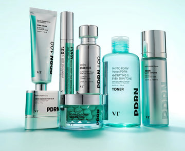 VT Cosmetics PDRN skincare collection — Reedle Shot, PDRN Essence, Cream, Toner and Glow Ampoule