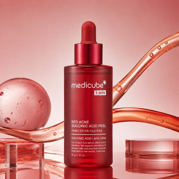 MEDICUBE Suero exfoliante de ácido succínico para acné rojo, 40 g