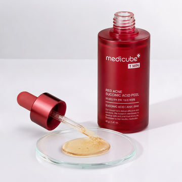 MEDICUBE Suero exfoliante de ácido succínico para acné rojo, 40 g