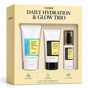 COSRX Daily Hydration & Glow Trio – Cleanser, Moisturizer & Eye Cream