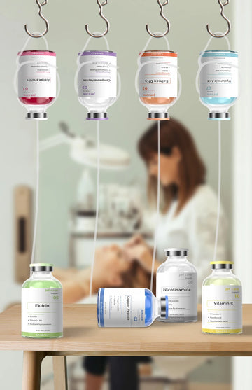 SANENDI Facial Skin Serum Ampoules Hydrating Brightening Skincare with Astaxanthin Copper Peptide PDRN Collagen Niacinamide HA