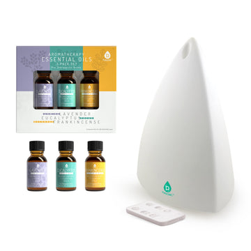 Aromatherapy Diffuser & Essential Oil Set -Ultrasonic Top 3 Oils