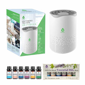 Air Purifier with 6-Pack Premium Essential Oils Collection