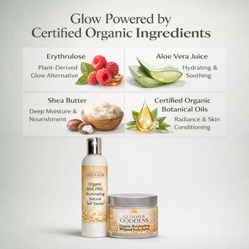 Best Organic DHA-Free Self Tanner + Bronzing Shimmer Bundle
