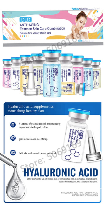 Facial Hyaluronic Acid Antioxidant Ampoule Essence Kit Niacinamide Salmon DNA Moisturizes Rejuvenating Shrinks pores Skin Care