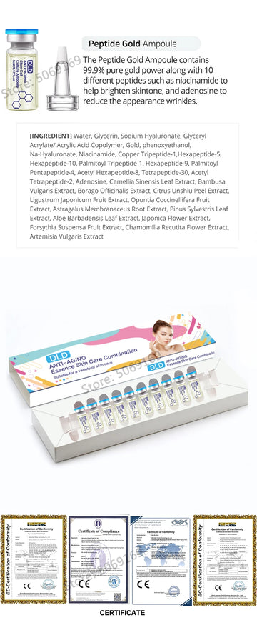 Facial Hyaluronic Acid Antioxidant Ampoule Essence Kit Niacinamide Salmon DNA Moisturizes Rejuvenating Shrinks pores Skin Care