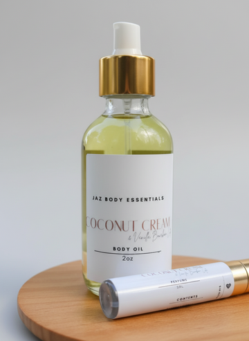 Coconut Cream & Vanilla Bourbon Latte Body Oil & Perfume Set