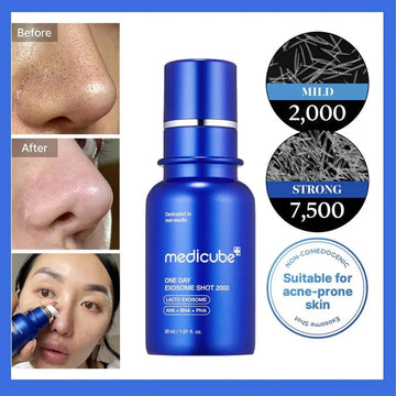 Medicube One Day Exosome Shot, Clear Liquid, Fast-absorbing & Non-sticky, Pore Minimizing, Intensive Repair, K-Beauty