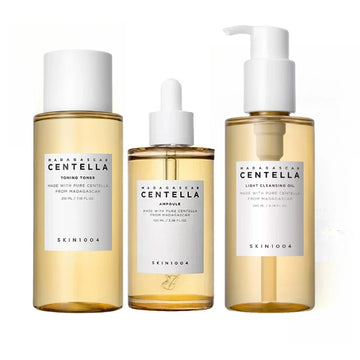 Korean SKIN1004 Skincare Centella 3pcs Set, Toning Toner, Pore Care Light Cleansing Oil, Facail Serum for Soothing Sensitive Skin