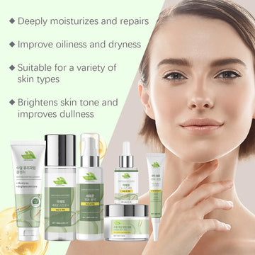 Cordyceps Skincare Set Facial Cleanser Face Moisturizing Serum Toner Firming Eye Cream Face Brighten Skincare Product Gift Box