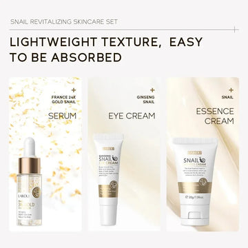 Skin Care Set Vitamin C Sakura Snail Essence Serum & Eye Cream & Face Cream Moisturizer Travel Size Skincare Set