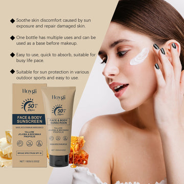 Sunscreen Cream for Face and Body Spf 50+ UV Protective Sun Block Isolation Anti Oxidant Waterproof Moisturizing Skin Sunblock