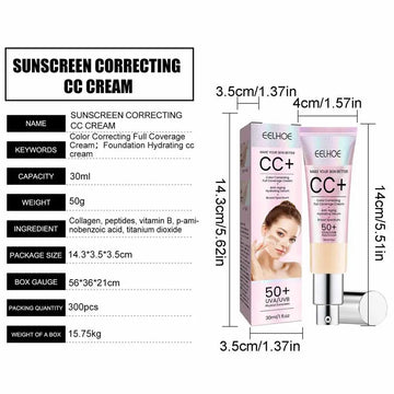 Summer Facial Isolation Sun Protection Sunscreen Cream Oil Control Block Lotion Sunscreen Blue-Light Healthy Skin Care SPF 50+