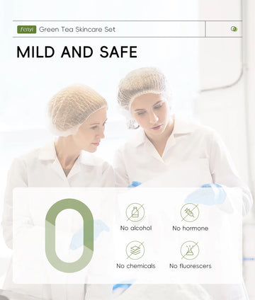 Green Tea Facial Cleaner Soothes Skin Face Toner tea Serum Moisturizing Cream Repairing Eye Cream Kits