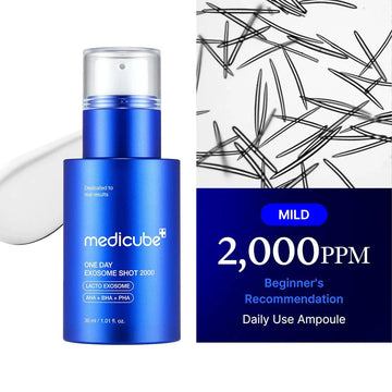 Medicube One Day Exosome Shot, Clear Liquid, Fast-absorbing & Non-sticky, Pore Minimizing, Intensive Repair, K-Beauty