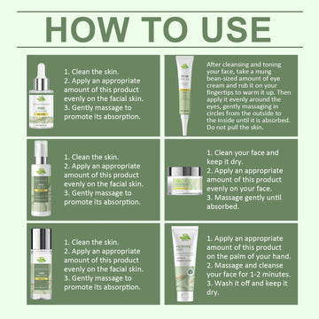 Cordyceps Skincare Set Facial Cleanser Face Moisturizing Serum Toner Firming Eye Cream Face Brighten Skincare Product Gift Box