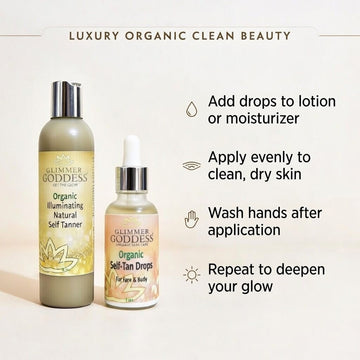 Organic Self Tanner with DHA & Self Tan Drops Bundle – Natural Sunless Tanning Kit