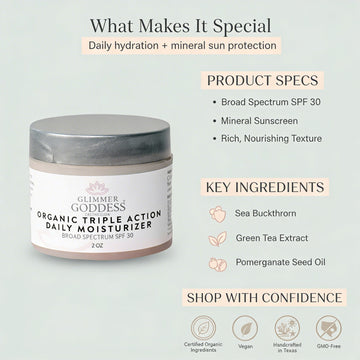 Triple Action Daily Organic Face Moisturizer