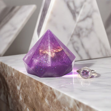 Mystic Amethyst Birthstone Gem Soap with Hidden Silver Ring