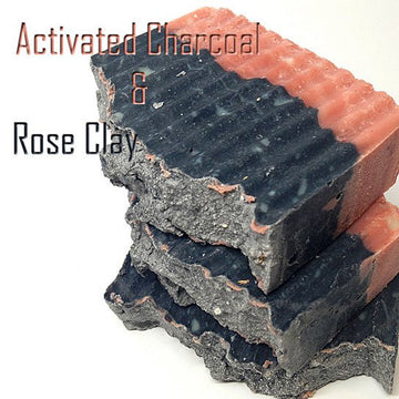 Bay Rum Activated Charcoal And Rose Clay Healing Bar, Natural Cold Process