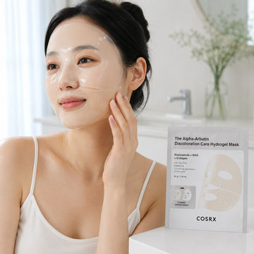 Mascarilla de hidrogel COSRX con alfa-arbutina para el cuidado de la decoloración, 3 unidades