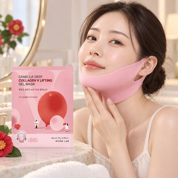 ROUND LAB Mascarilla en gel reafirmante de colágeno profundo con camelia, 4 piezas