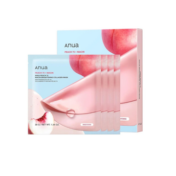 Anua Peach 70 niacin brightening collagen mask 4 pack