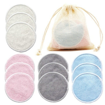 Reusable Cotton Rounds – 12 Pack with Wash Bag