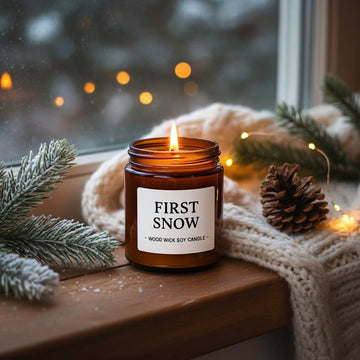 First Snow Wood Wick Soy Candle