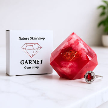 Garnet Birthstone Gem Soap with Hidden Silver Ring