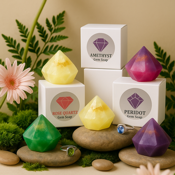 Peridot Birthstone Gem Soap with Hidden Silver Ring